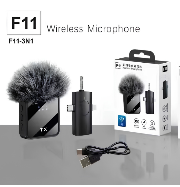 F11 Single MIC ANC + ECHO Mode with Wind Muff Cover. (TypeC + iPhone + Android)