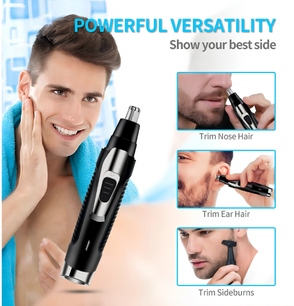 Ear Nose Hair Trimmer for Men Women USB Rechargeable Electric Facial Hair Trimmer with Dual-Edge Stainless Steel Blades