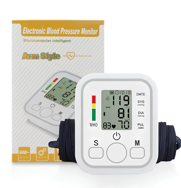 Digital Blood Pressure Monitor Fully Automatic Upper Arm BP Machine with Heart Rate Monitor