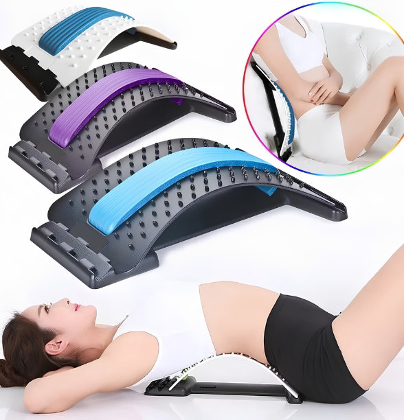 Back Stretcher-For Spine Lower Lumbar Massage Support Spine Pain Relief Back Massage Posture Corrector Lumbar Support Device Muscle Pain Relief Lower Back Massager