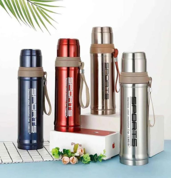 SPORTS VACUUM FLASK 750ML STAINLESS STEEL WATER BOTTLE - HOT AND COLD THERMOS