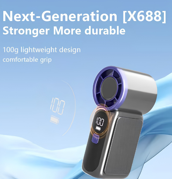 Rechargeable Mini Fan With Digital Display