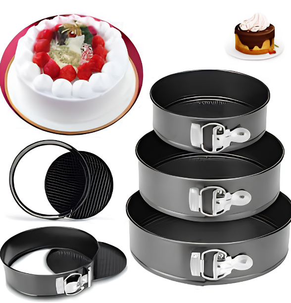3pcs Round Cake Baking Mold Tin Tray Pan Bakeware Kit Kitchen DIY Desserts Baking